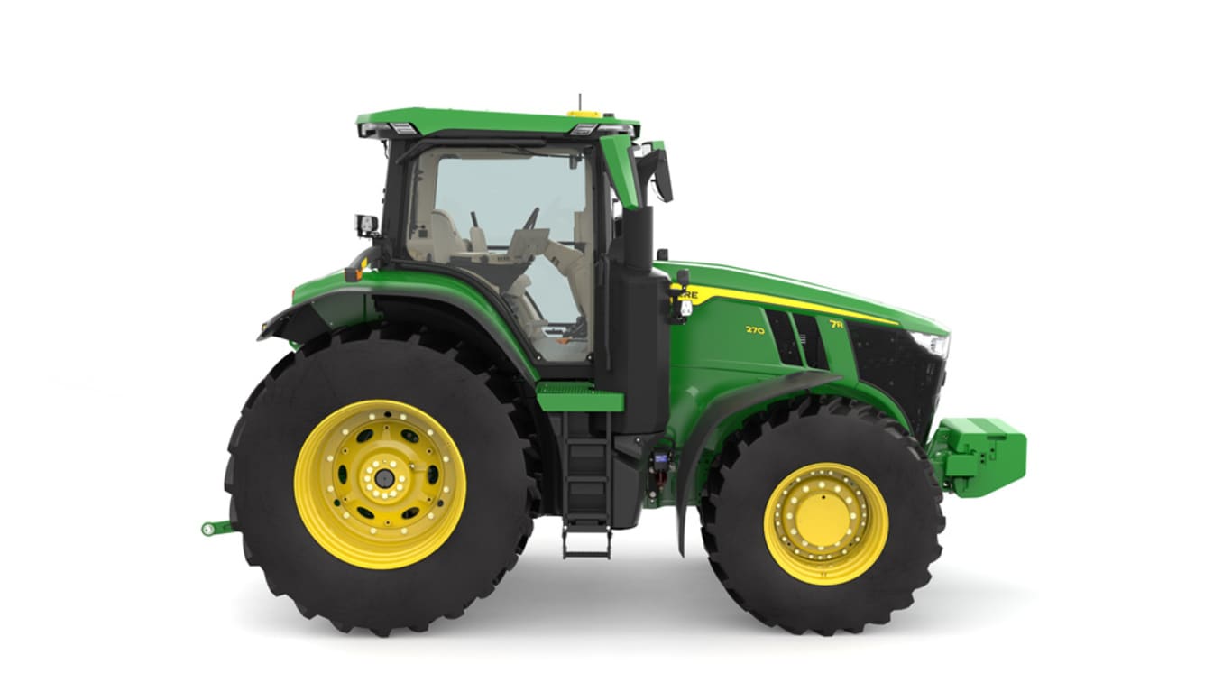 Right facing 7R 270 Tractor on a white background
