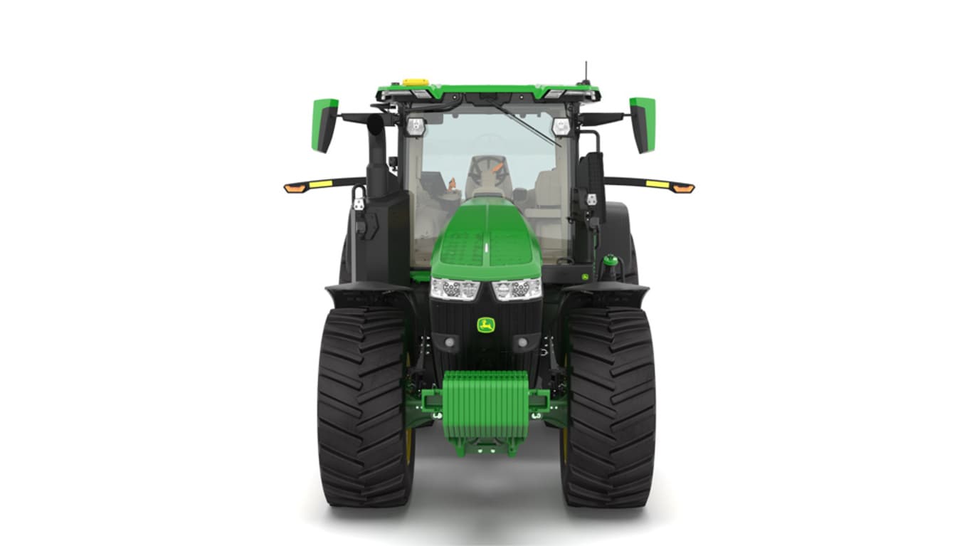 Front view of 7R 290 tractor on a white background