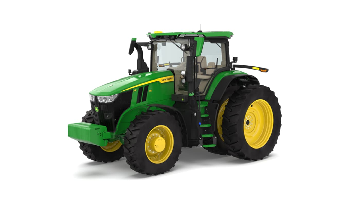 Front left facing 7R 310 tractor on a white background