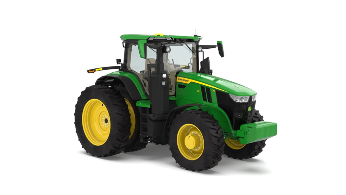 Front right facing 7R 310 tractor on a white background