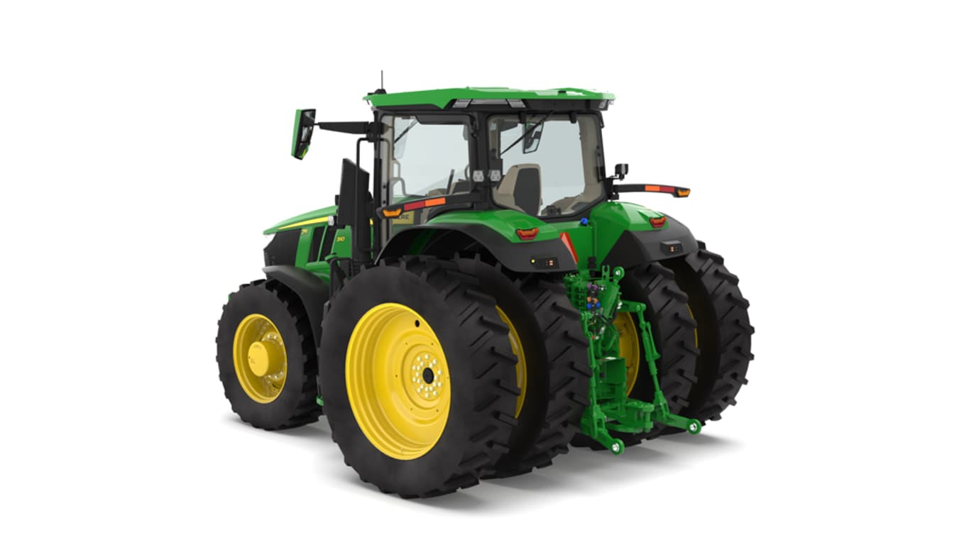 Rear left facing 7R 310 tractor on a white background