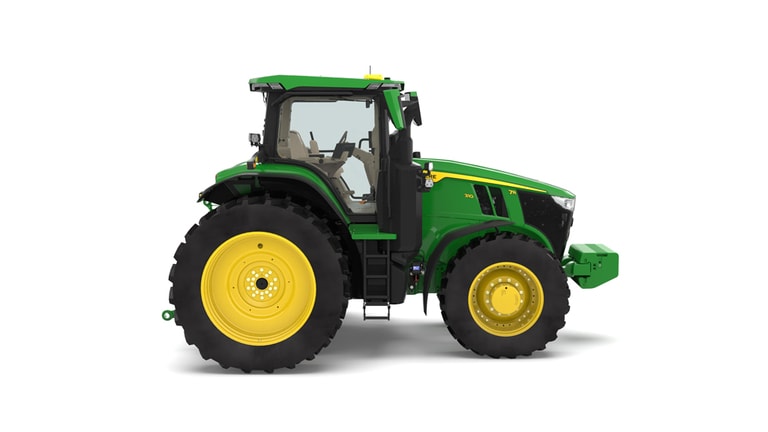 Right facing 7R 310 tractor on a white background