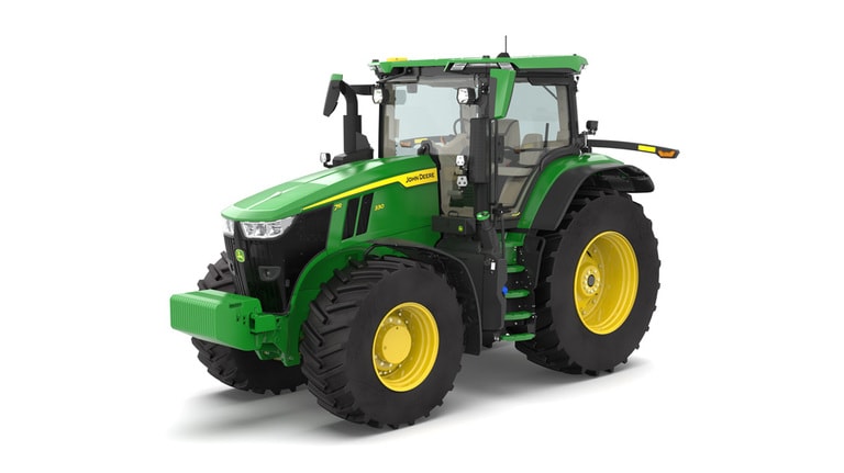 Front left facing 7R 330 tractor on a white background