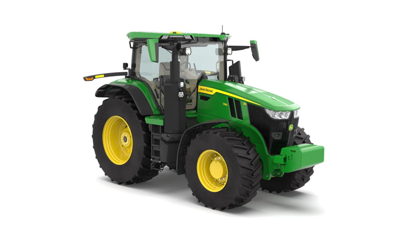 Front right facing 7R 330 tractor on a white background