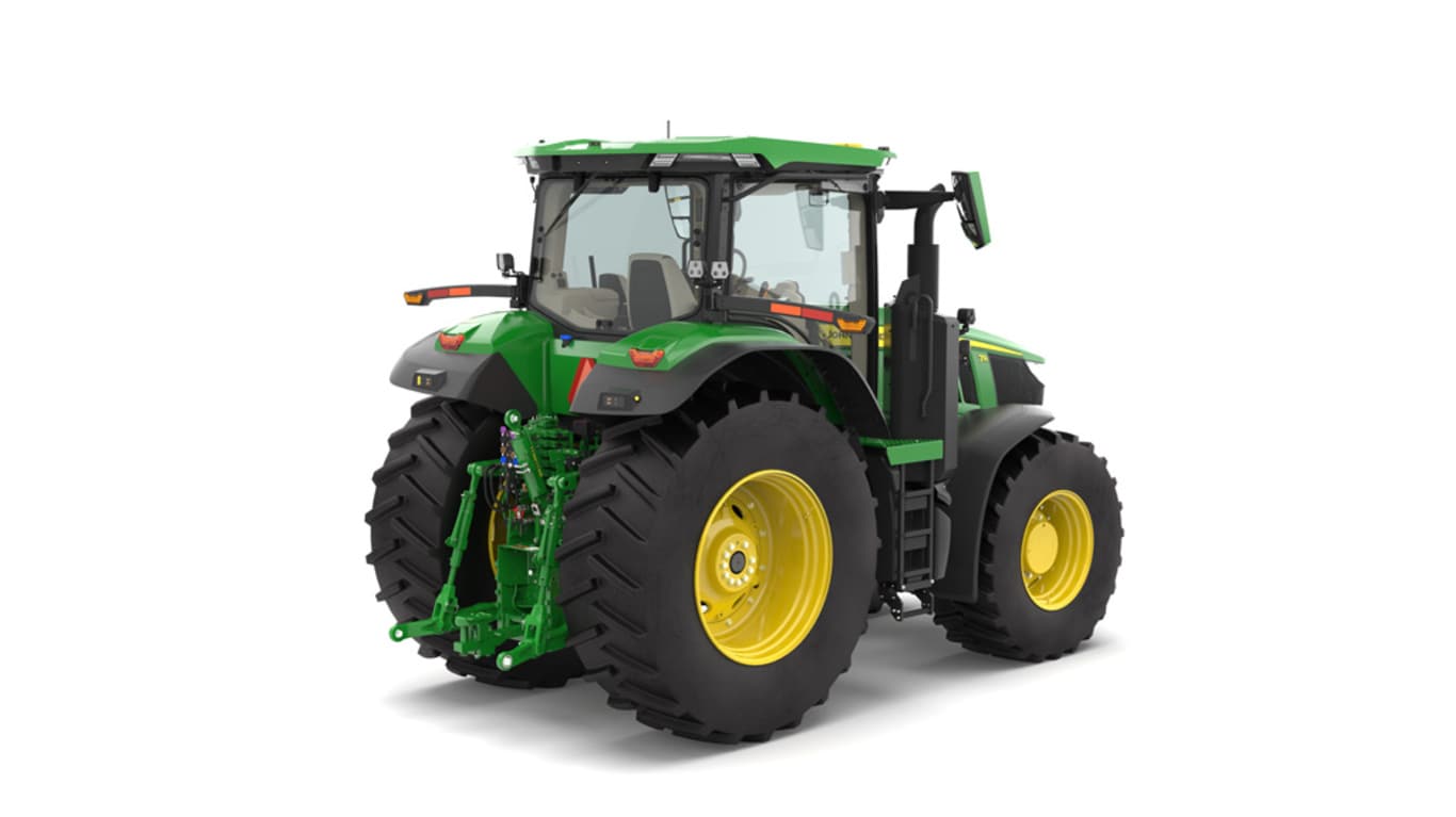 Rear right facing 7R 330 tractor on a white background