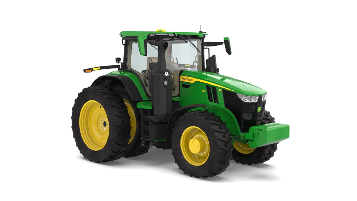 Front right facing 7R 350 tractor on a white background