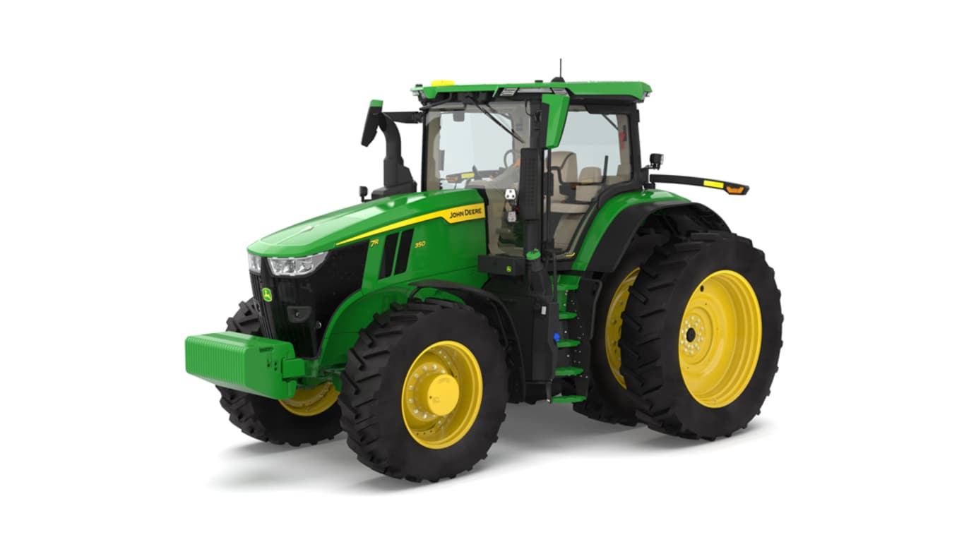 Front left facing 7R 350 tractor on a white background