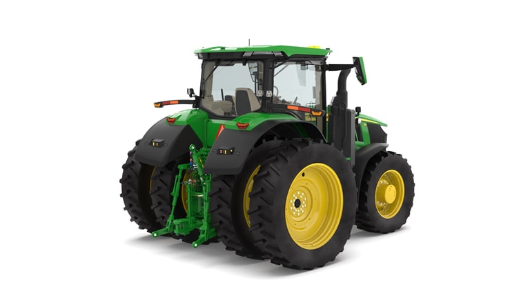 Rear right facing 7R 350 tractor on a white background
