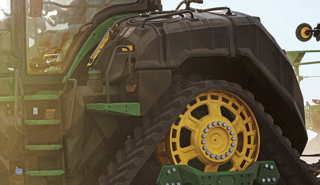 Close up of an ExactRate™ Liquid Fertilizer System Tank, available on the John Deere 8RX Tractors