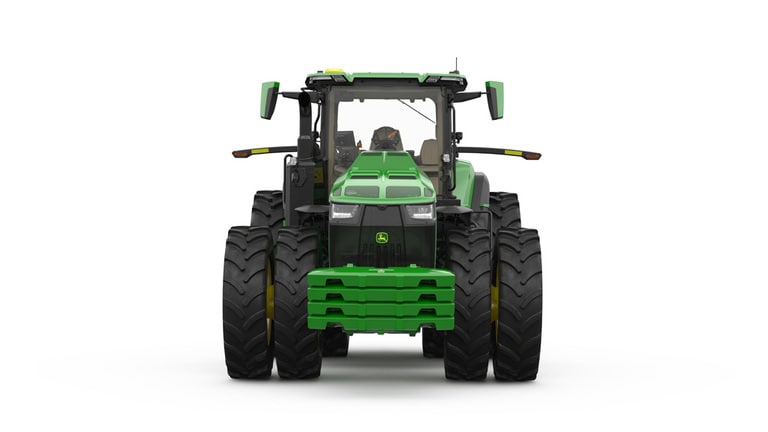 Studio image of Front facing 8R 490 Tractor