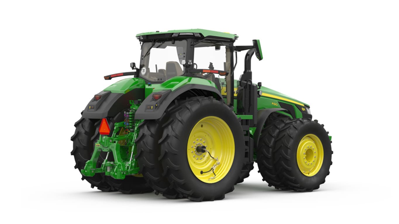 Studio image of Rear-right facing 8R 490 Tractor
