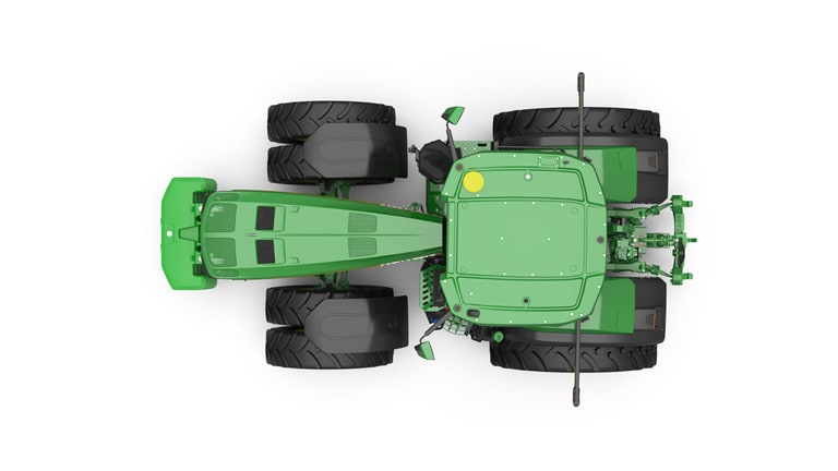 Studio image of Top facing 8R 490 Tractor