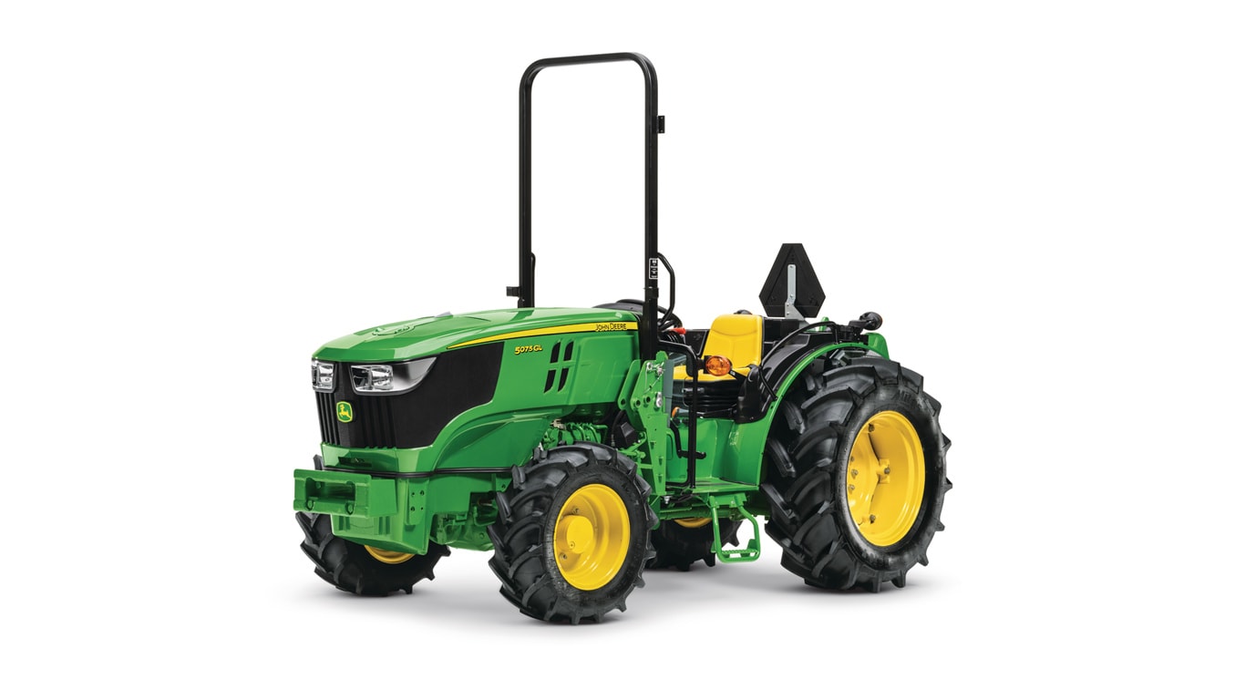 studio image of a 5075GL narrow series tractor