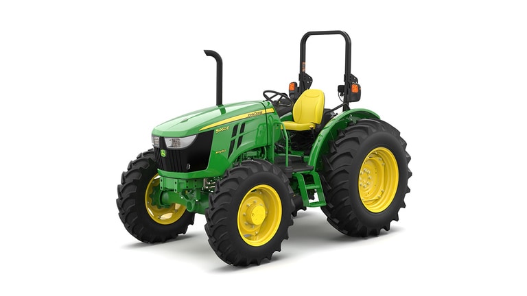 A front-left-facing green utility tractor on a white background.