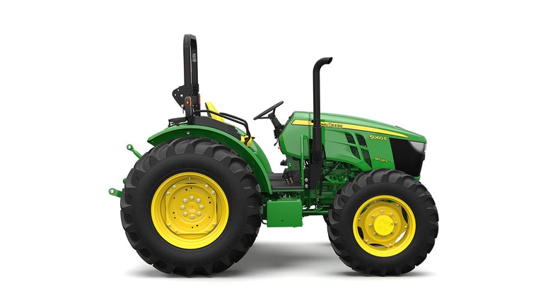 A right-facing green utility tractor on a white background.