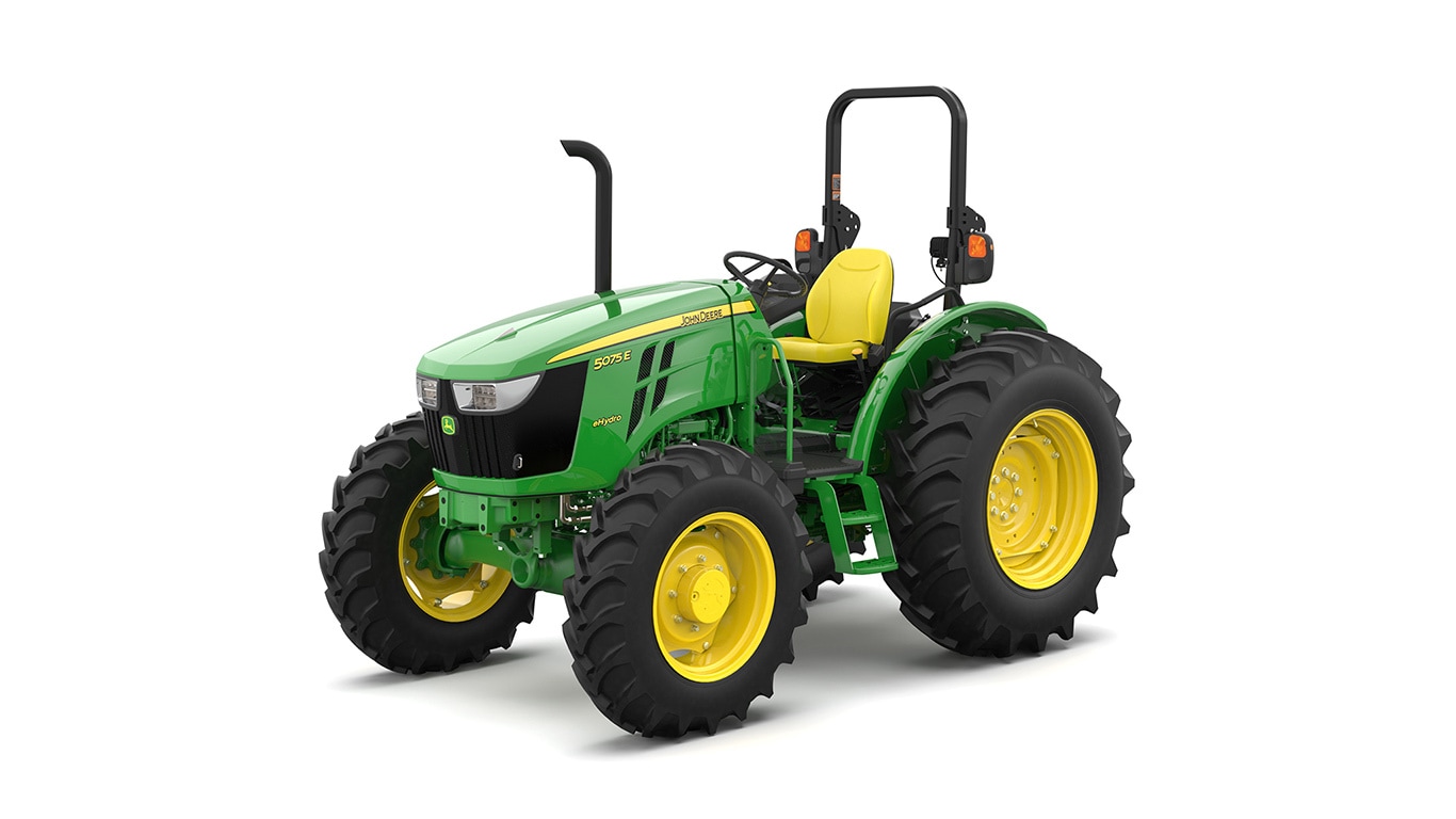 A front-left-facing green utility tractor on a white background.
