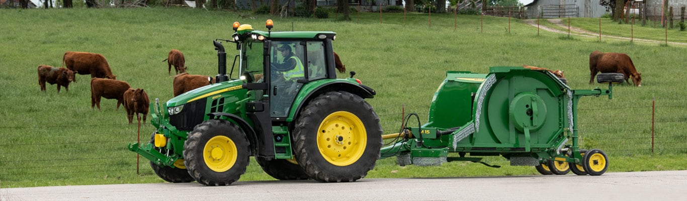 6m tractor with rotary cutter