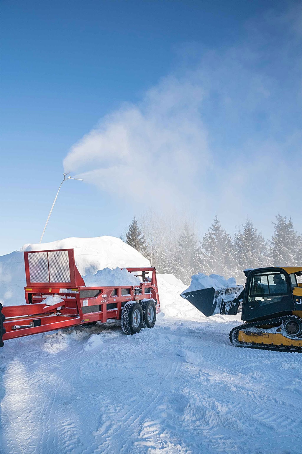 forklift hauling snow