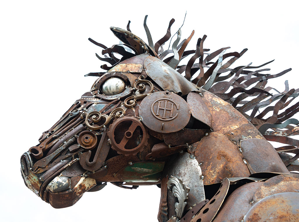 image of metal horse