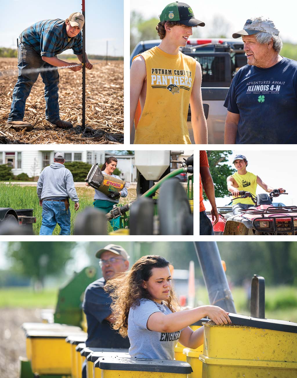 collage of people at work