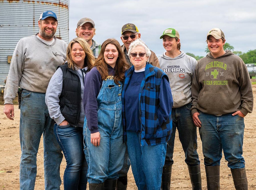 photo of family at the farm