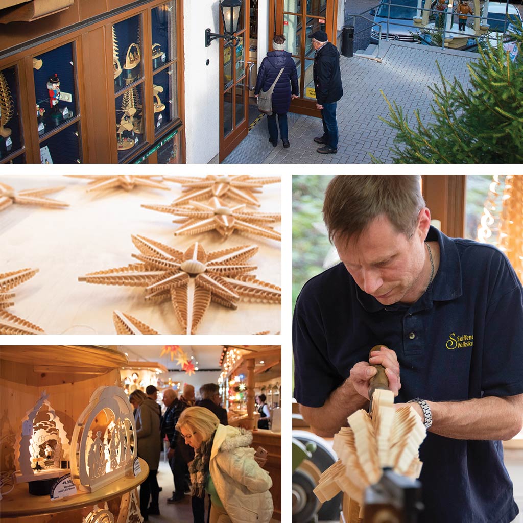 Collage of crafts and shoppers