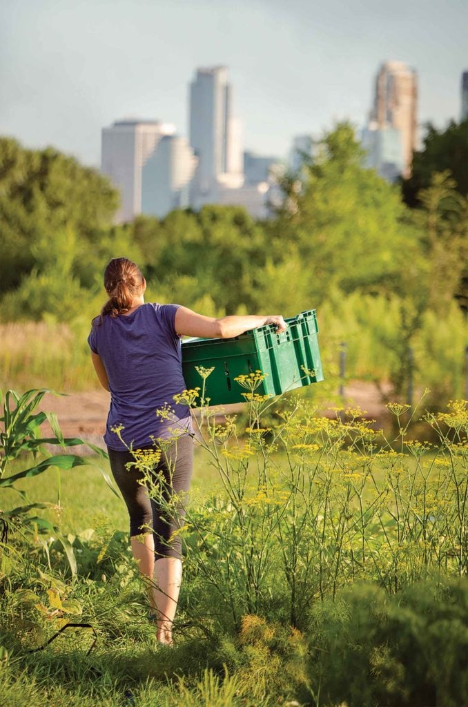 woman carrying produce