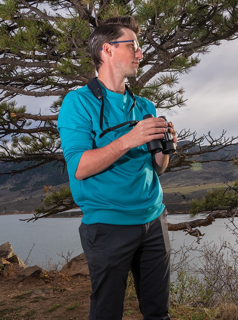 kyle with binoculars
