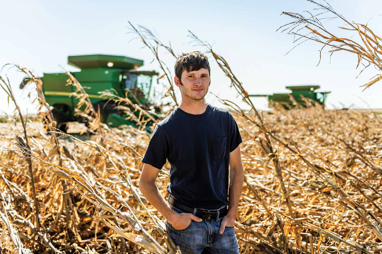 man in field