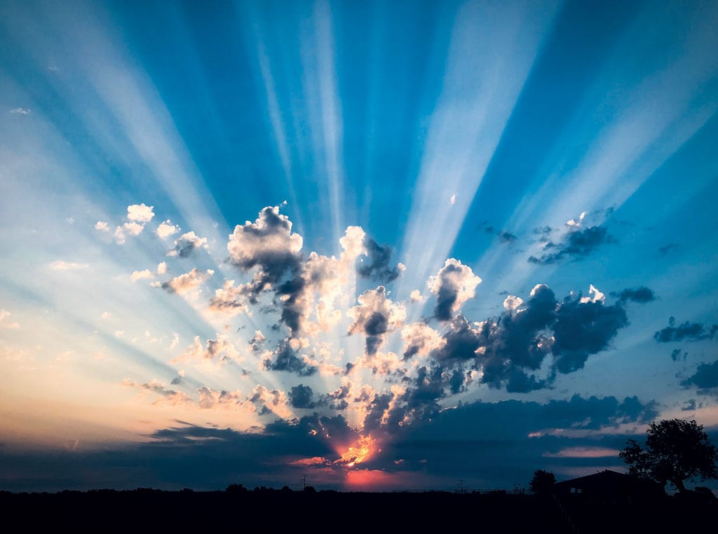 Sunrise over landscape photo