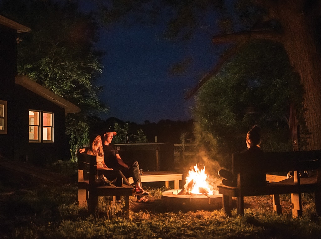 People around campfire