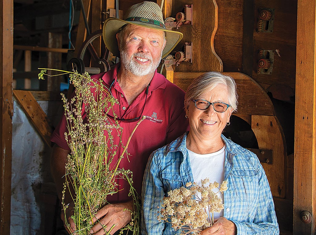 Couple with dried flowers