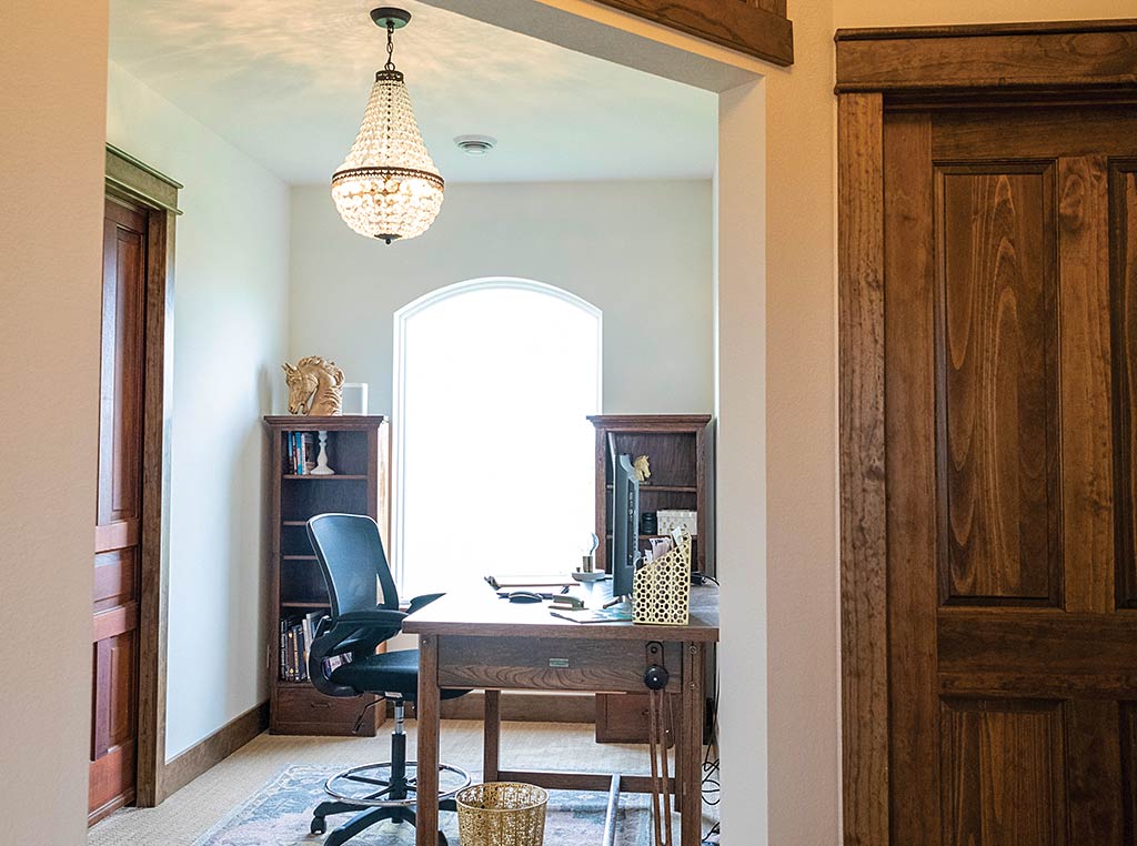 room with antique furniture and lamp