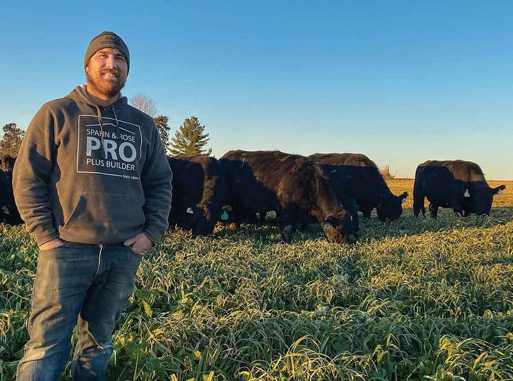 Luke and grazing cattle