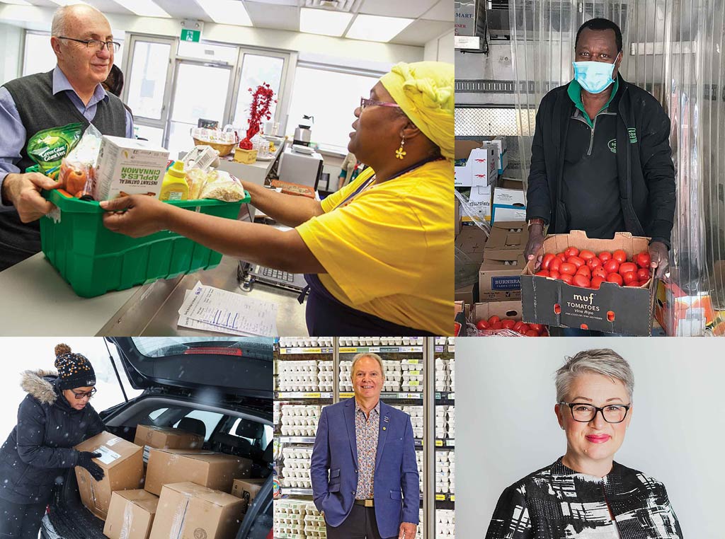 photos of people working to get others food