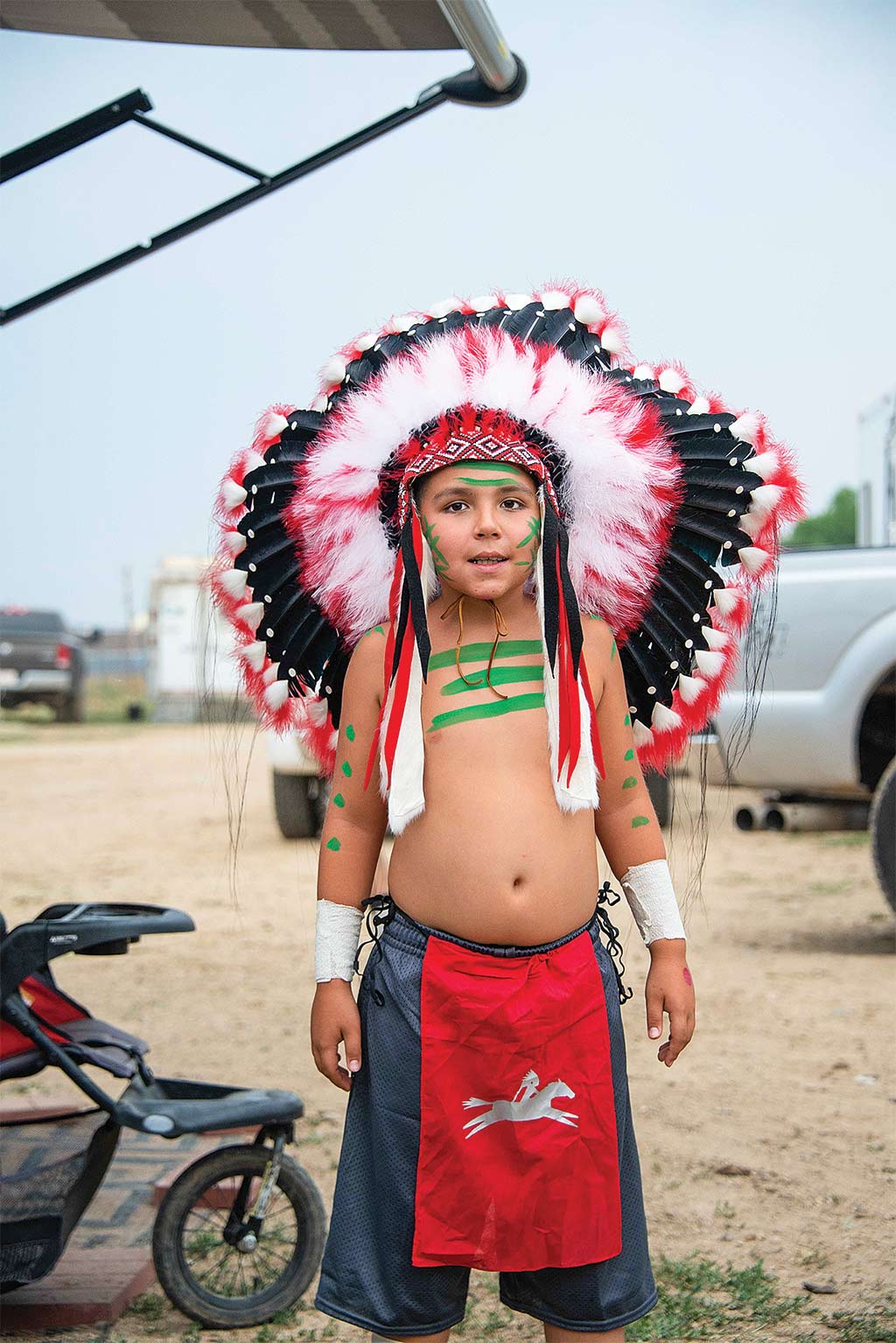 Child in headdress