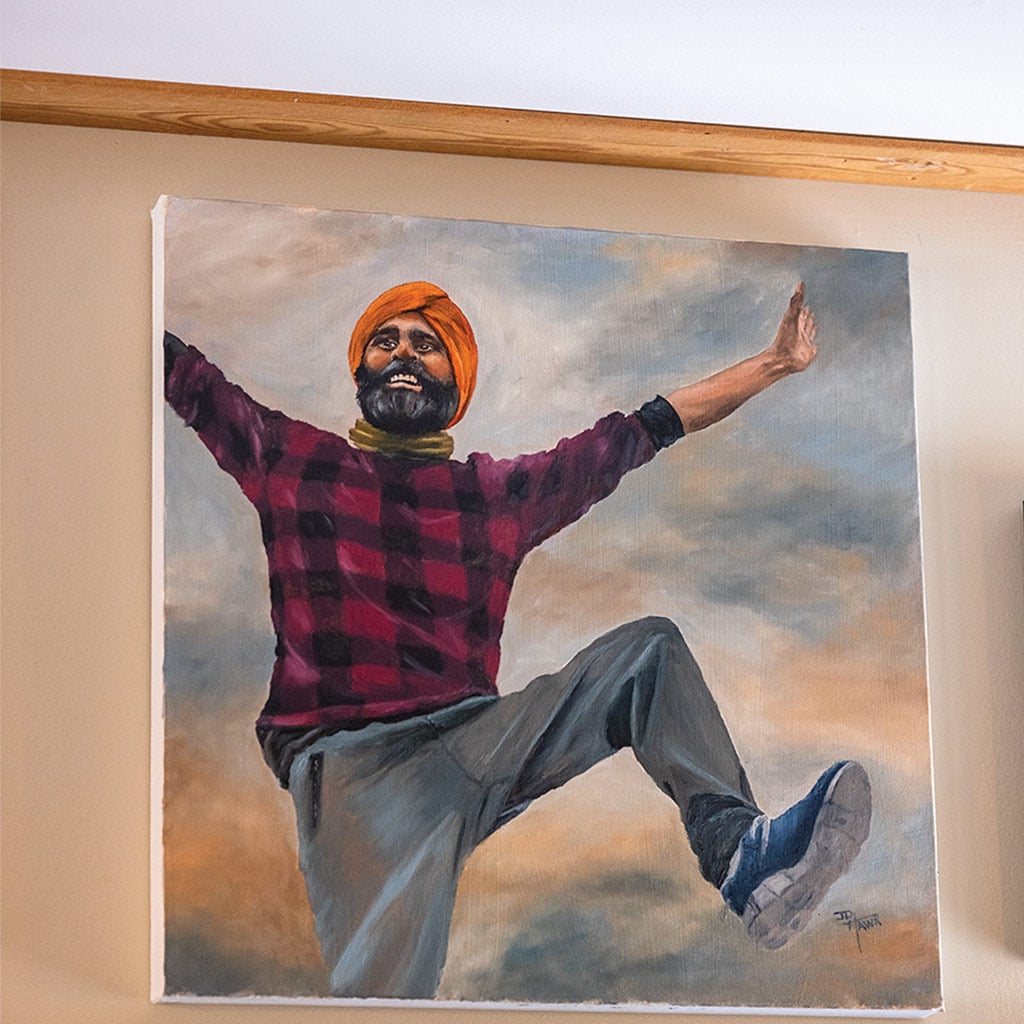 a painting of Pandher dancing
