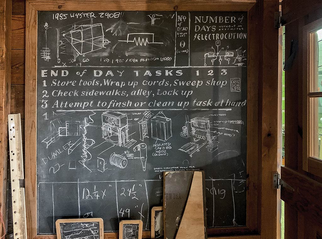 chalkboard with design plans