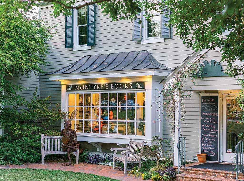 front of bookshop