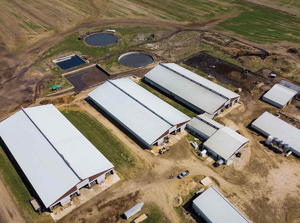 aerial view of Silver Creek barns