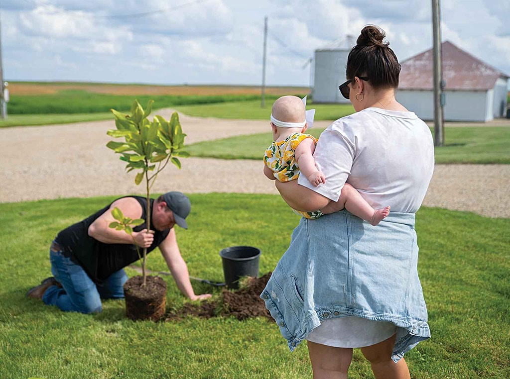 Rob Stadel planting magnolia sapling