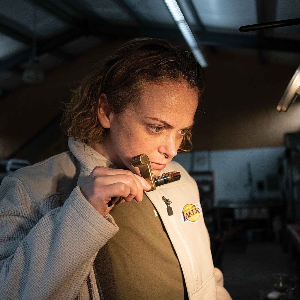 Paige Gesualdo smelling coffee beans