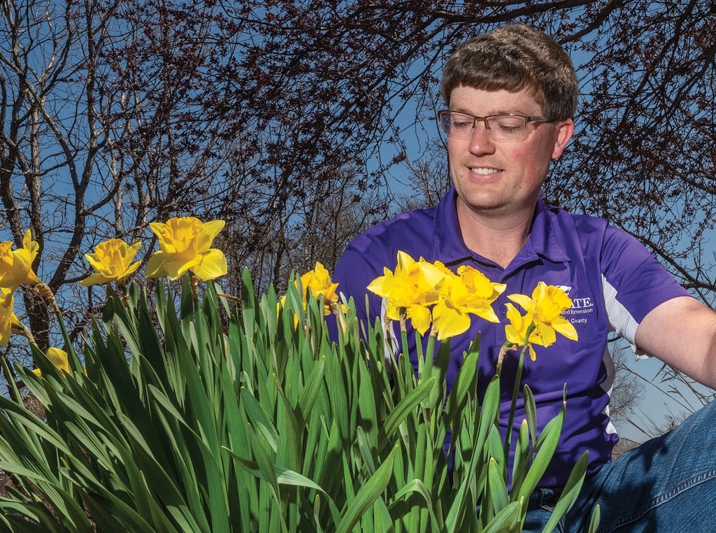 Matthew with flowers