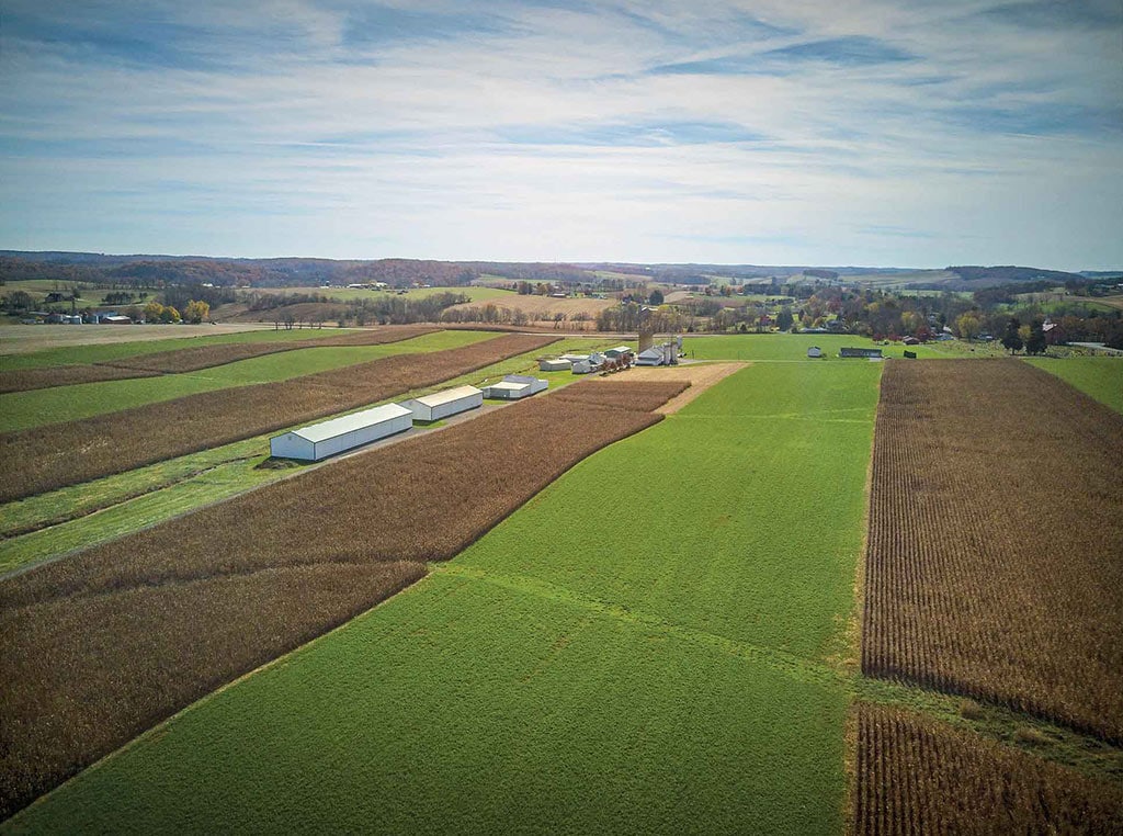 aerial farmland landscape
