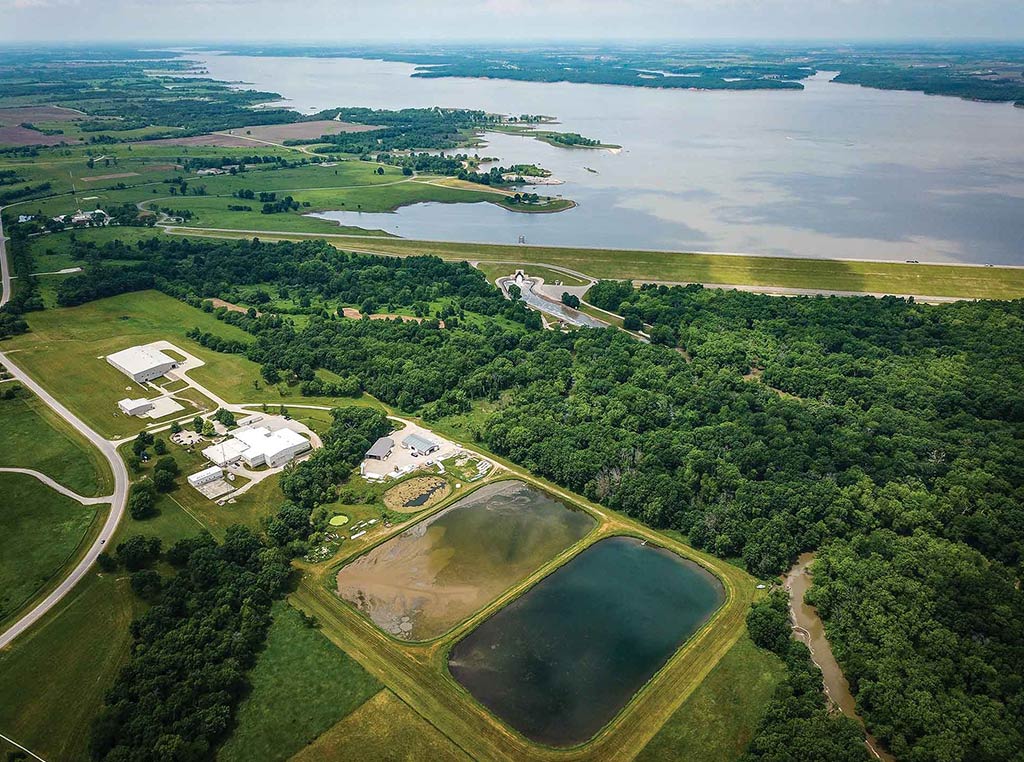 aerial view of Rathbun Lake, Iowa