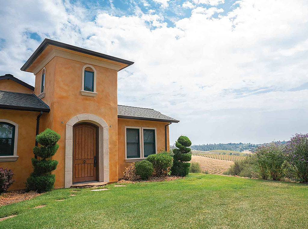 winery house on vineyard