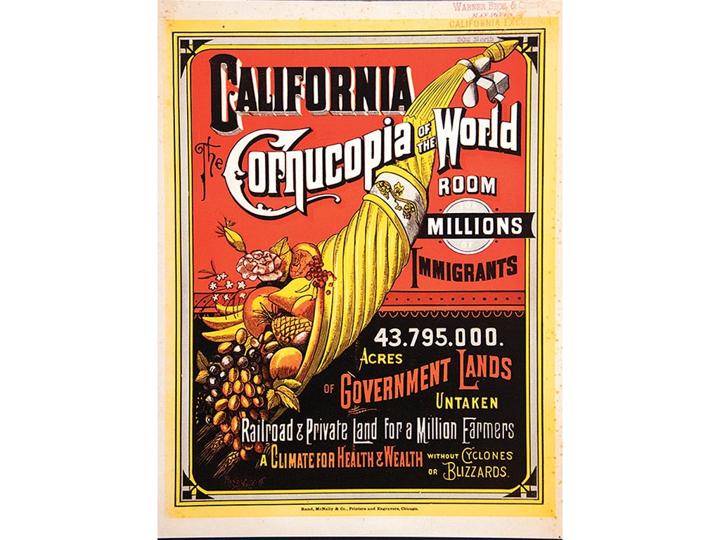 vintage sign advertising opportunities and prosperity in California