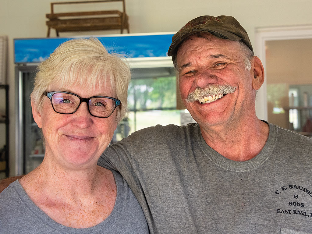 Closeup of smiling couple