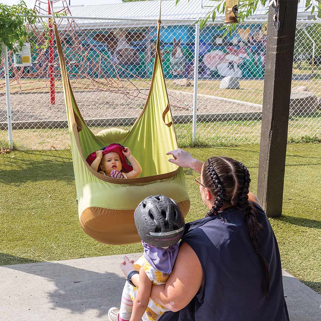 baby in swing