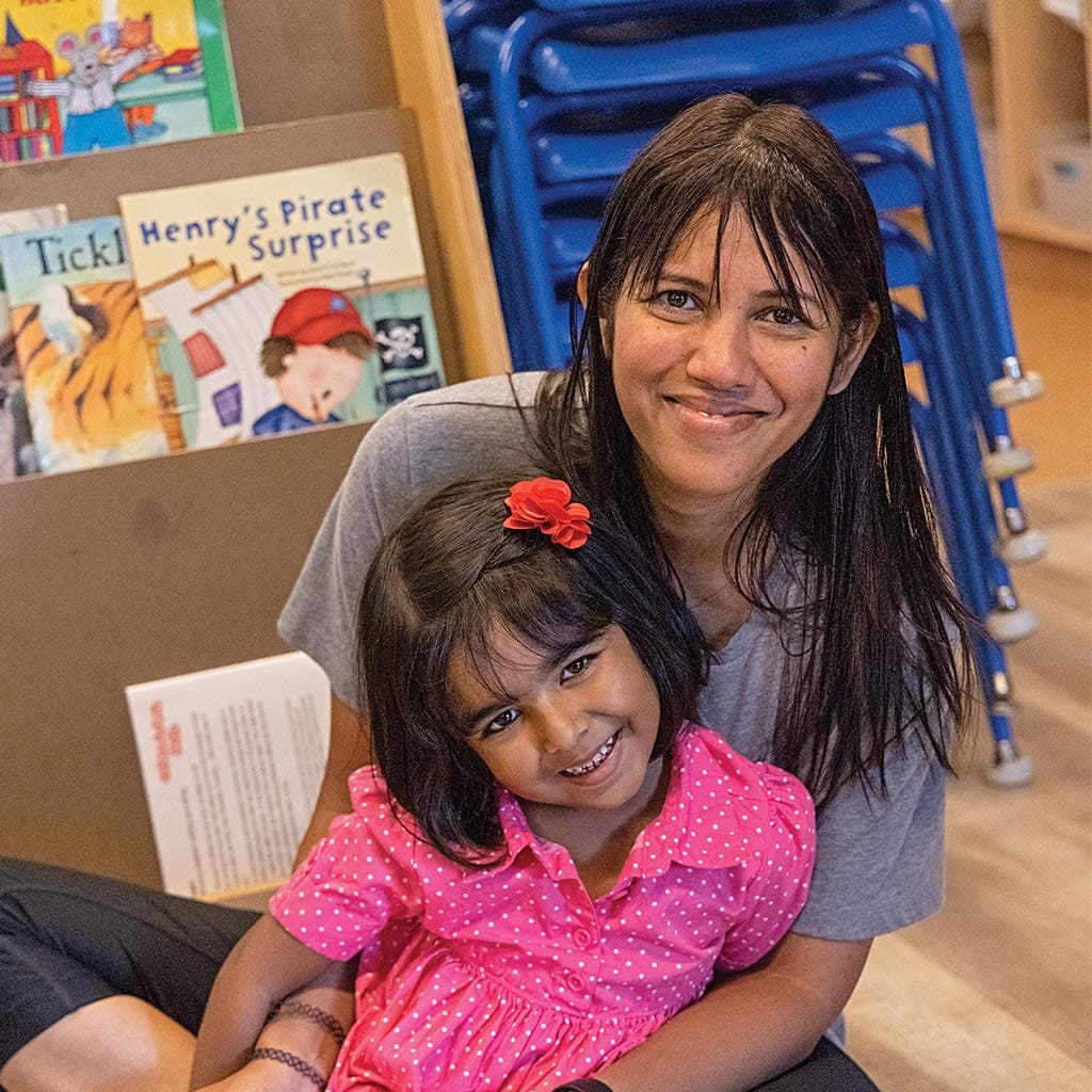 adult and child smiling